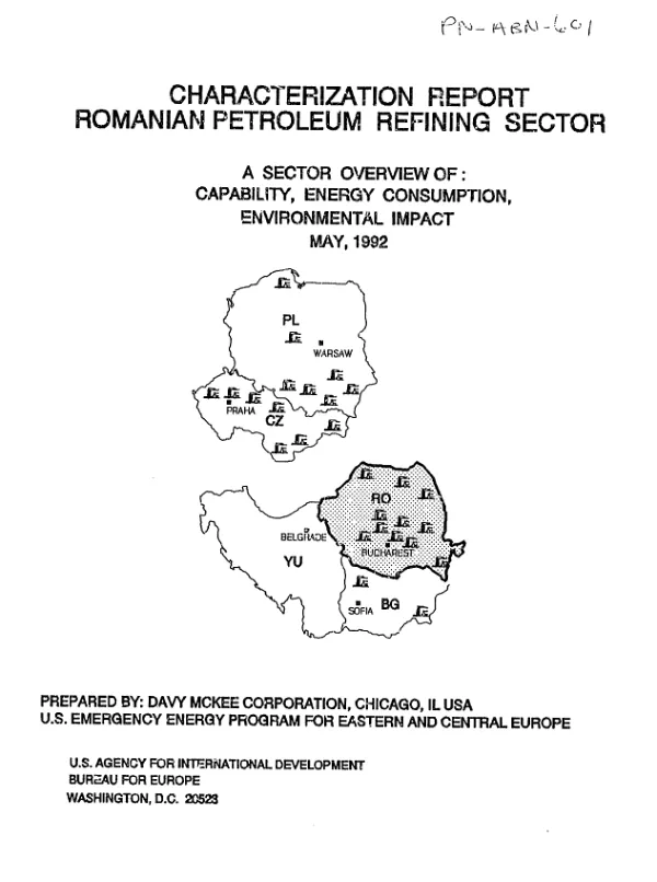 Characterization report : Romanian petroleum refining sector -- a sector overview of capability, energy, consumption, environmental impact
