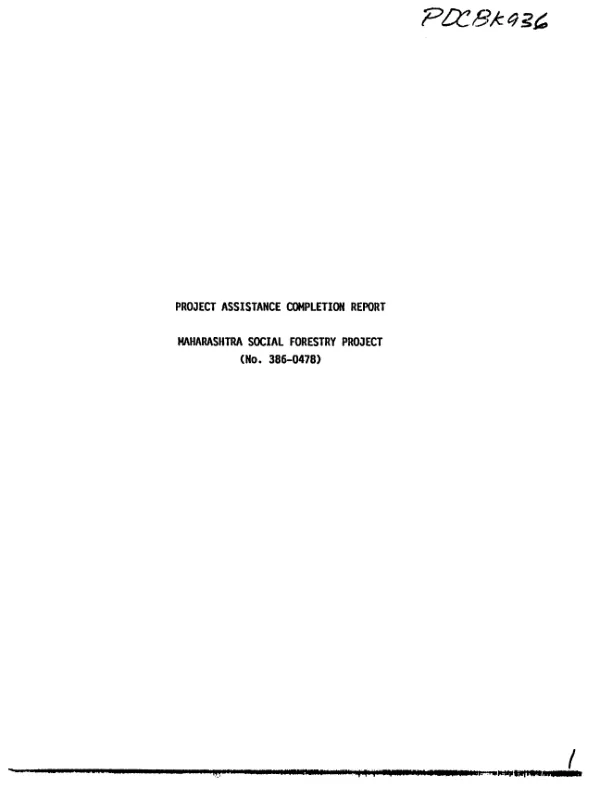 Project assistance completion report : Maharashtra social forestry project (no. 386-0478)
