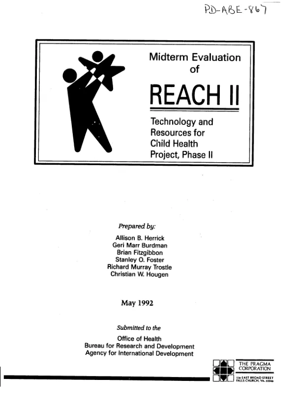 Midterm evaluation of technology and resources for child health (REACH II) -- AID project number 936-5982