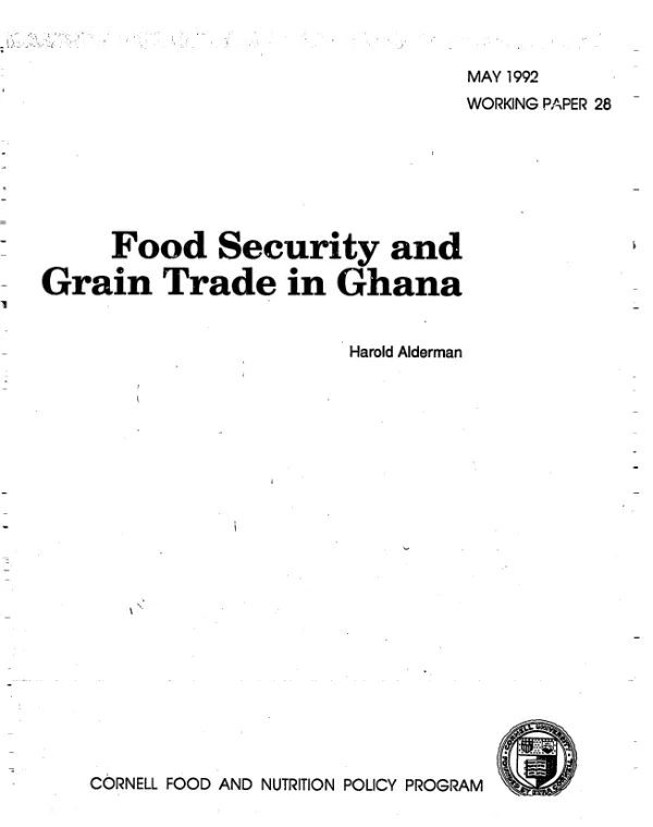 Food security and grain trade in Ghana