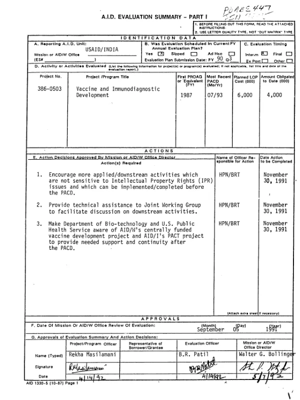 Vaccine and immunodiagnostic development