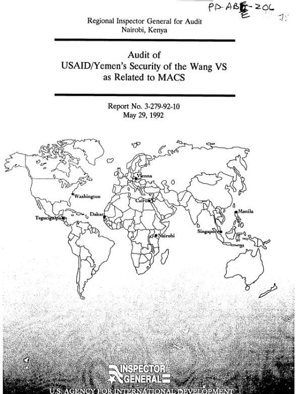 Audit of USAID/Yemen"s security of the Wang VS as related to MACS