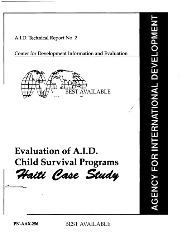 Evaluation of AID child survival programs : Haiti case study