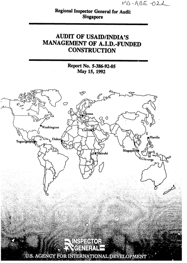 Audit of USAID/India"s management of AID-funded construction