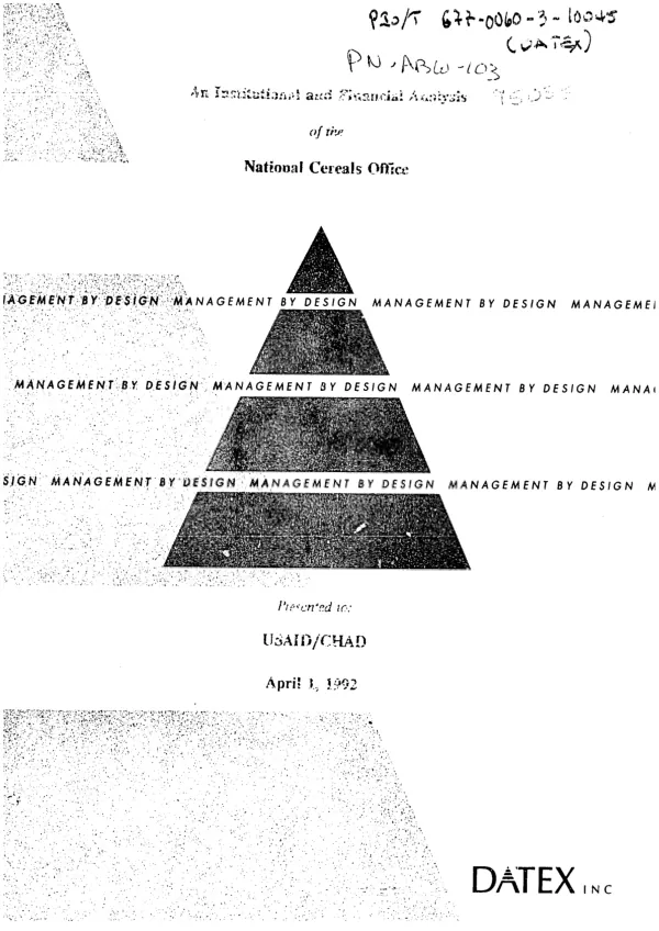 Institutional and financial analysis of the National Cereals Office
