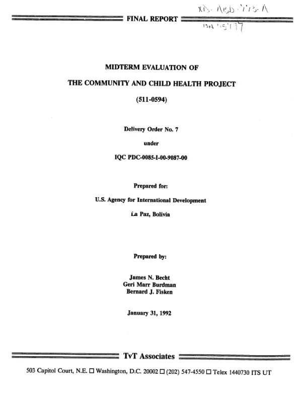 Midterm evaluation of the community and child health project (5110594)