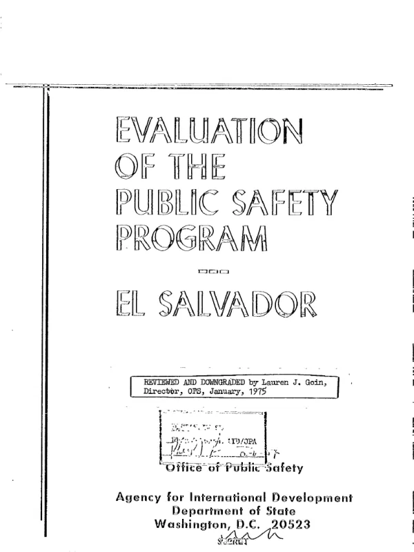 Evaluation of the public safety program, El Salvador