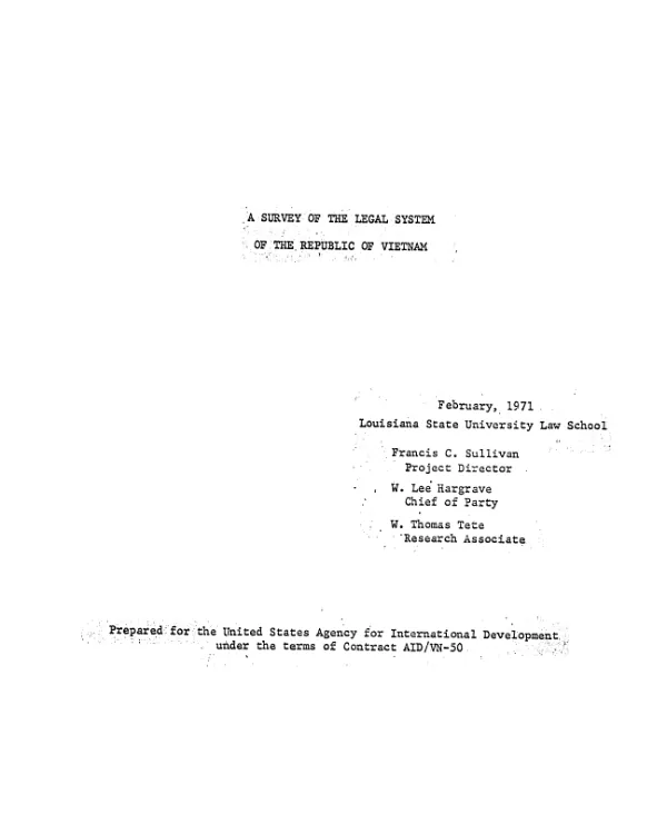 A survey of the legal system of the Republic of Vietnam