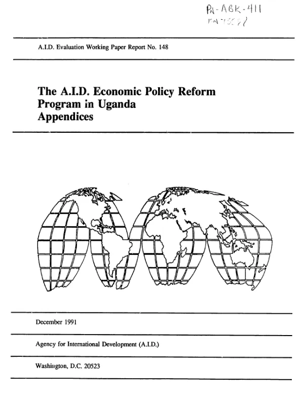 AID economic policy reform program in Uganda : appendices