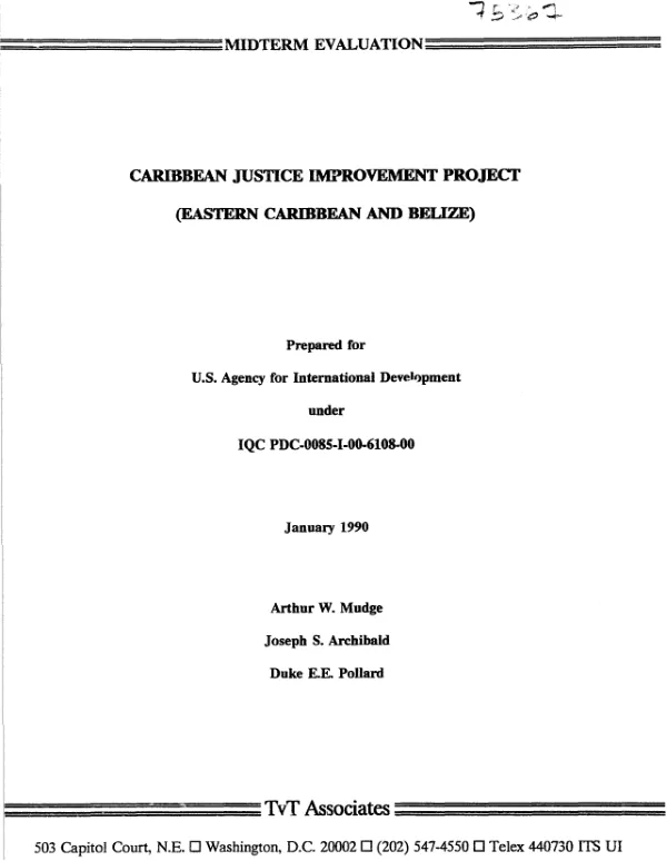 Caribbean justice improvement project (Eastern Caribbean and Belize)