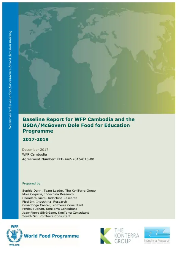 [USDA] Baseline report for WFP Cambodia and the USDA/McGovern Dole food for education programme, 2017 - 2019