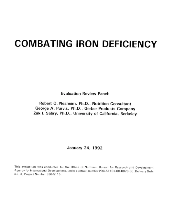 combating iron deficiency [: project evaluation]