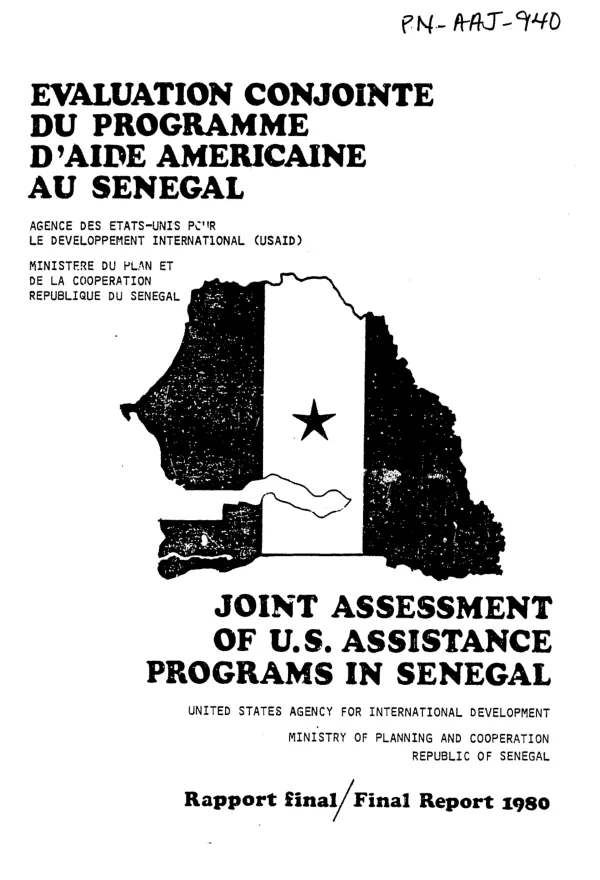 Joint assessment of US assistance programs in Senegal; final report 1980