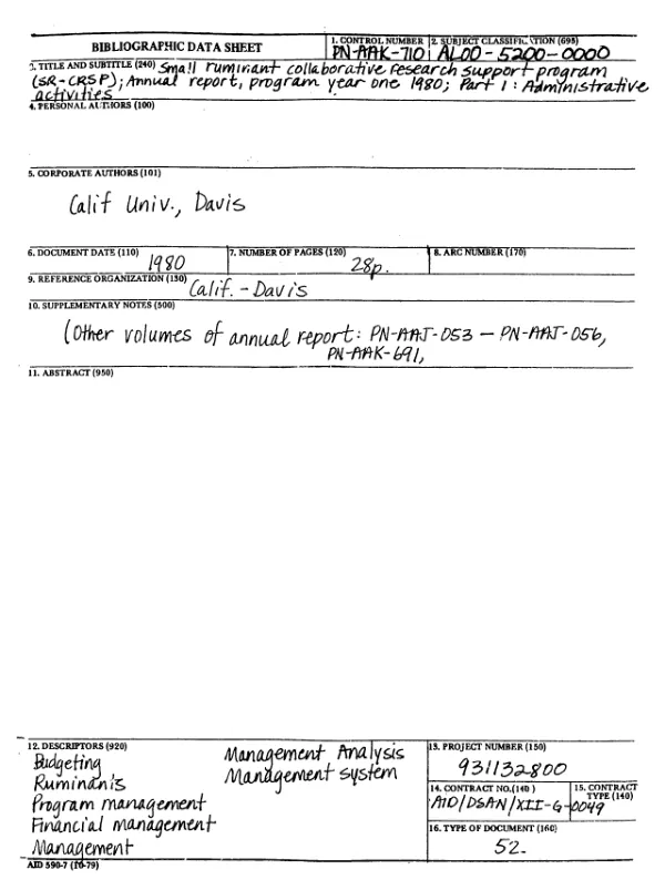 Administrative activities