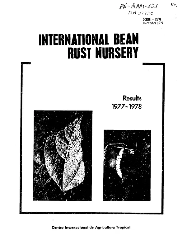 International bean rust nursery : results 1977-1978