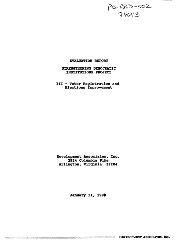 Voter registration and elections improvement