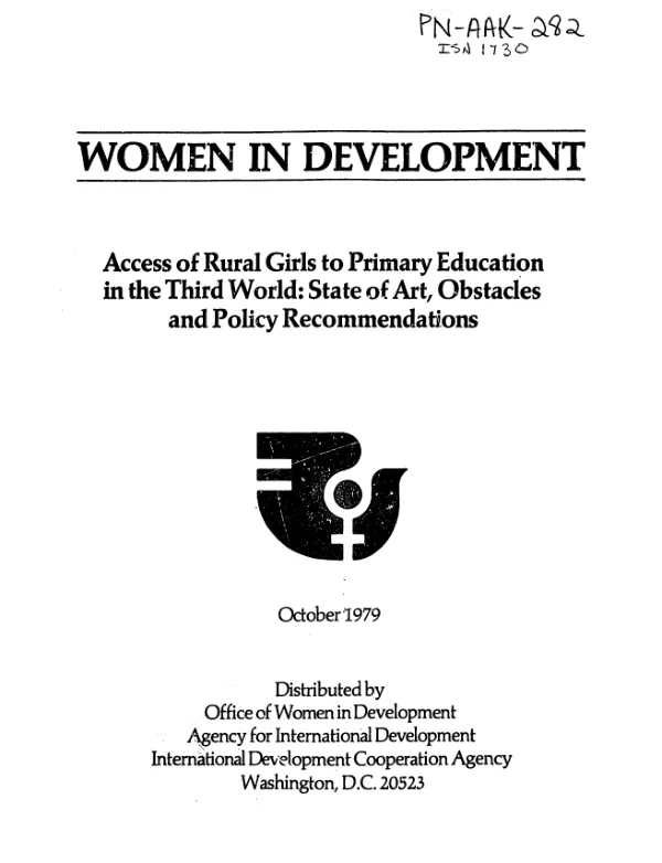 Access of rural girls to primary education in the Third World : state of art, obstacles, and policy recommendations