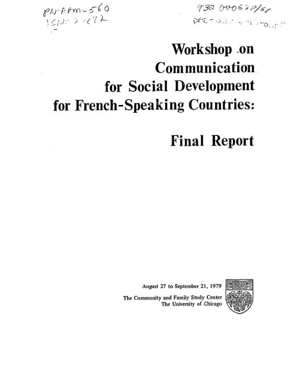 Workshop on communication for social development in French - speaking countries