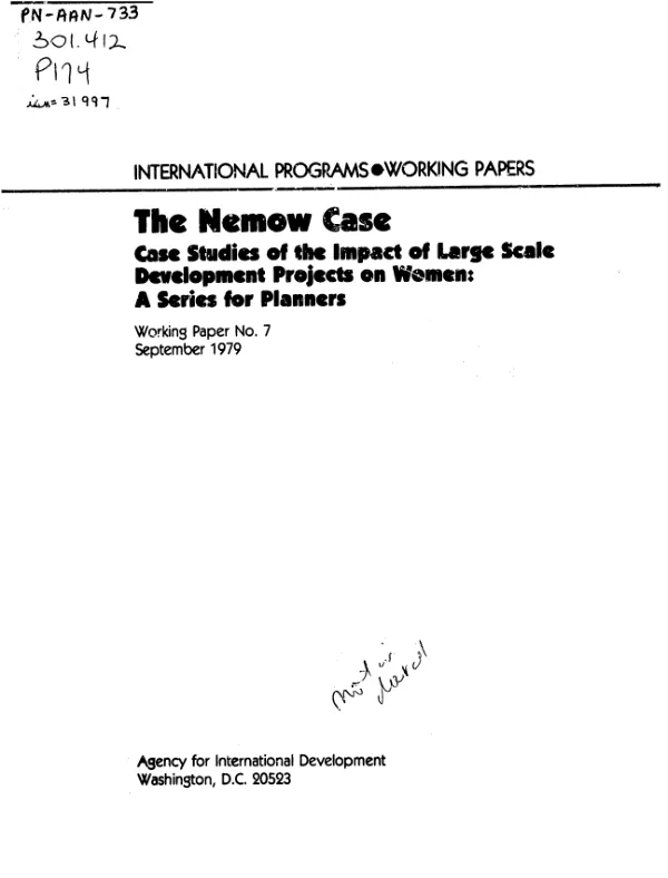 Nemow case : case studies of the impact of large scale development projects on women; a series for planners