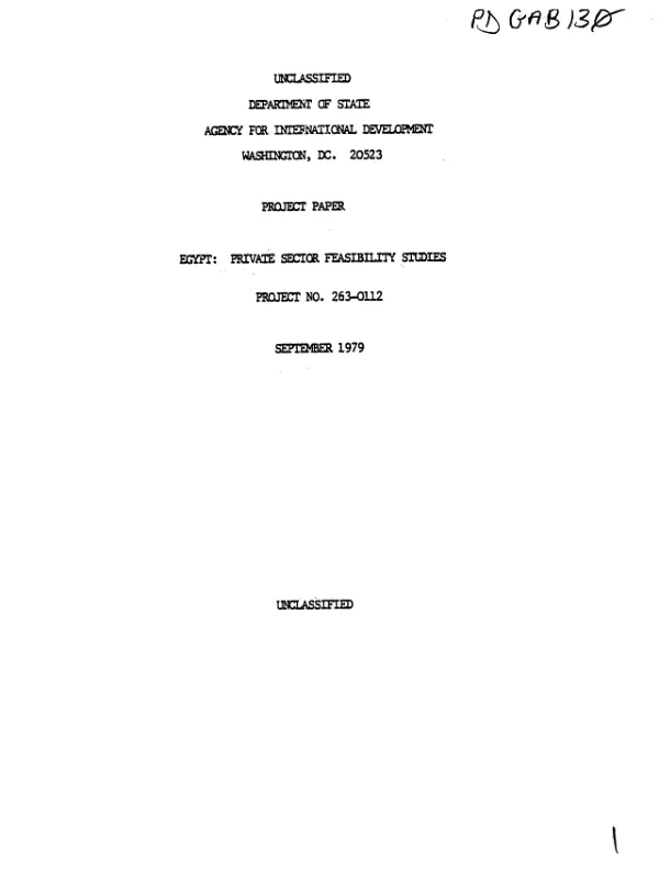 Private sector feasibility studies