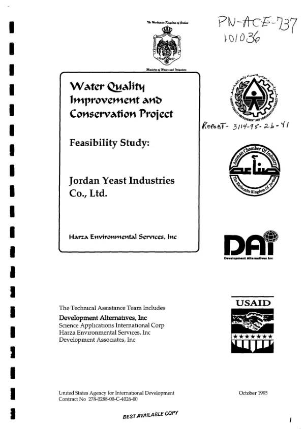 Feasibility study for Yeast Industries Company, Ltd., Jordan