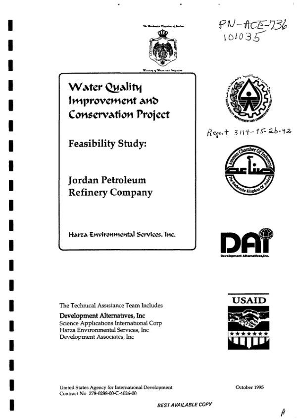 Feasibility study for Jordan Petroleum Refinery Company