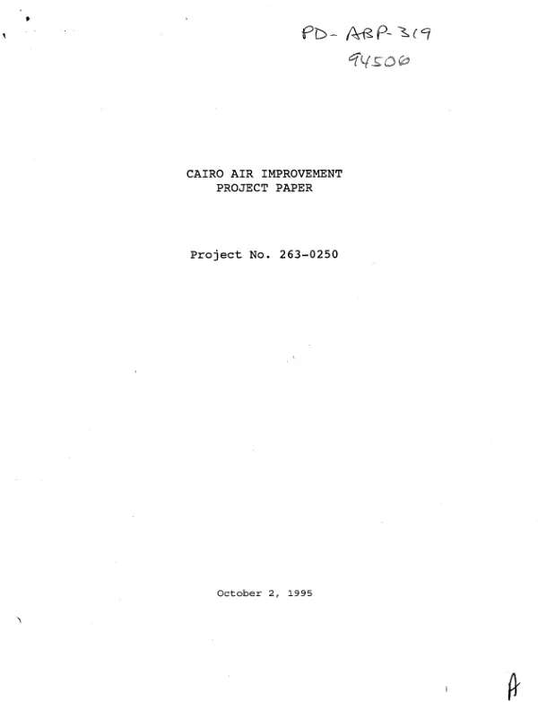 Cairo air improvement project paper