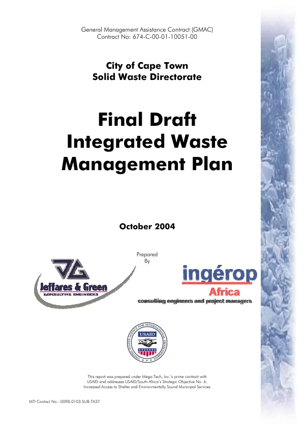 Final draft integrated waste management plan