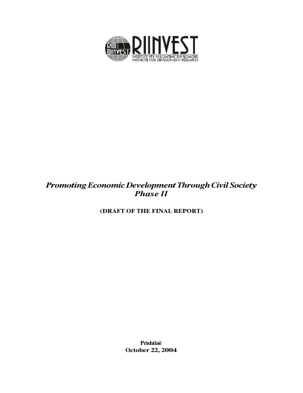 Promoting economic development through civil society, phase II (draft of the final report)