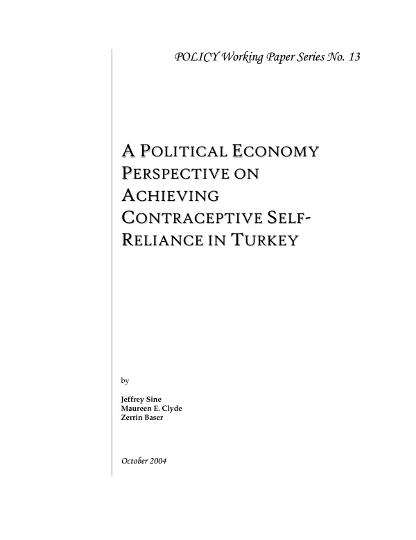 Political economy perspective on achieving contraceptive self-reliance in Turkey