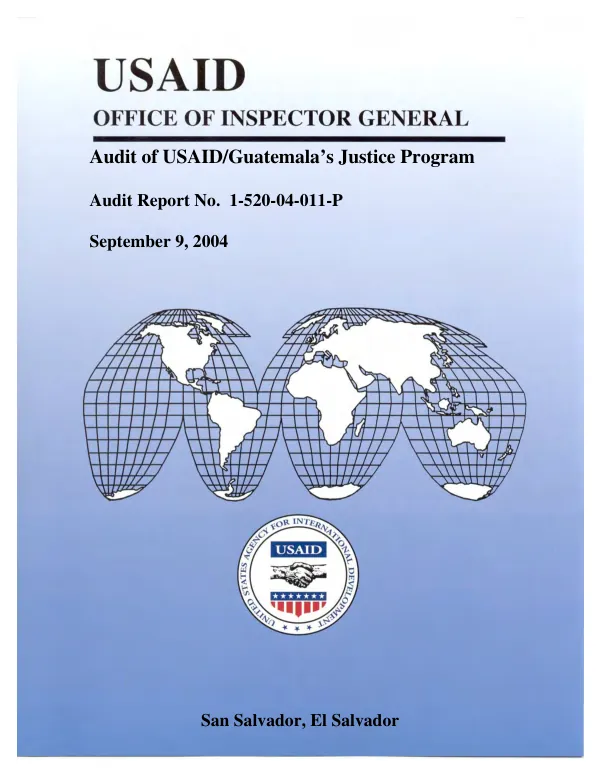 Auidt of USAID/Guatemala"s justice program