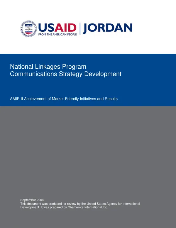 National linkages program communications strategy development