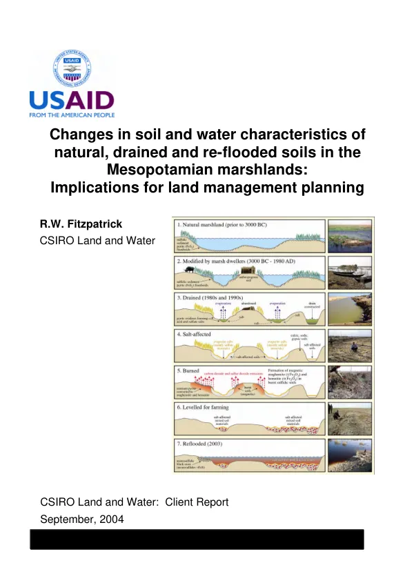 Changes in soil and water characteristics of natural, drained and re-flooded soils in the Mesopotamian marshlands : implications for land management planning