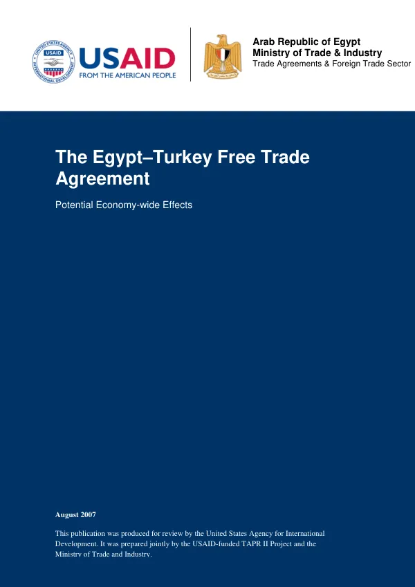 The Egypt-Turkey free trade agreement : potential economy-wide effects