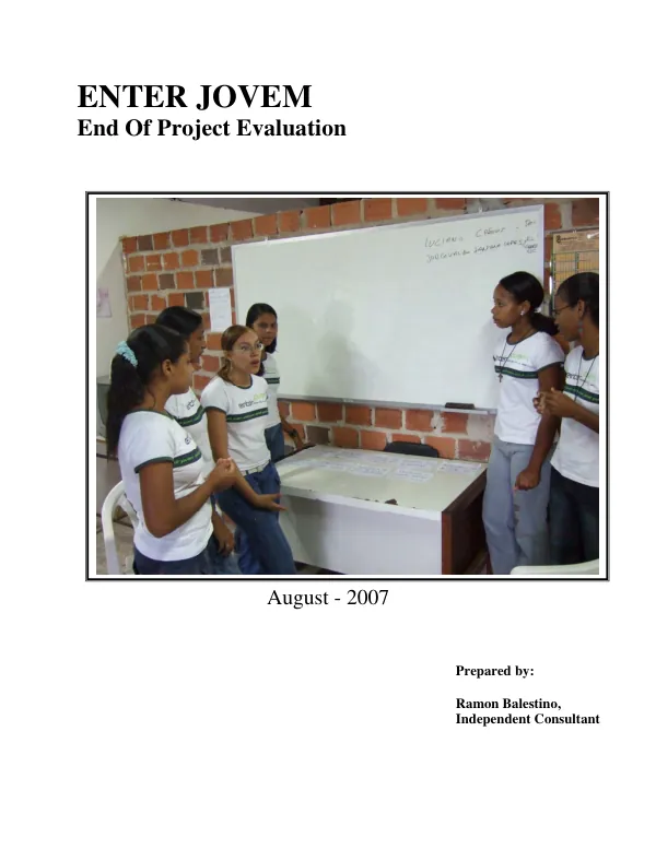 Enter joven end of project evaluation