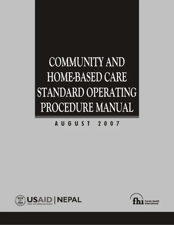 Community home-based care standard operating procedure manual