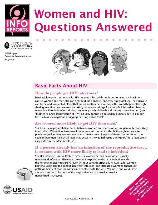 Women and HIV : questions answered