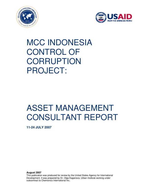 Asset management consultant report, 11-24-July 2007