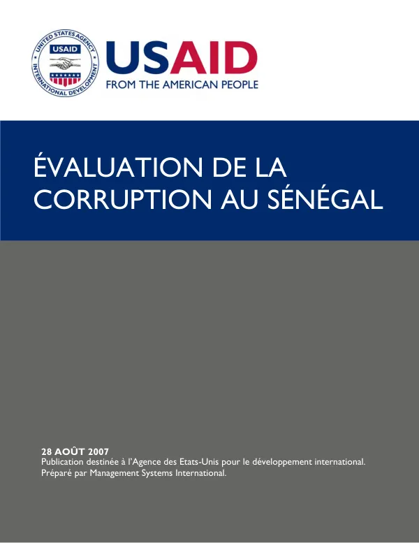 Evaluation de la corruption au Senegal