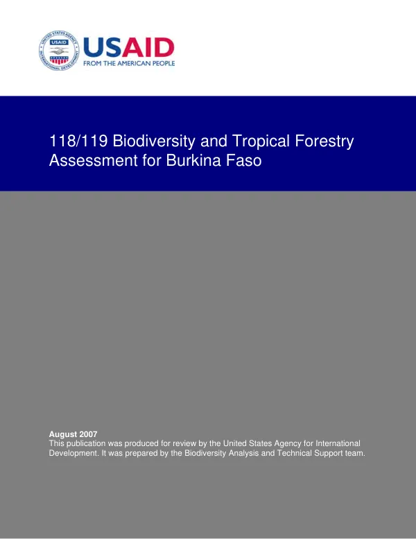 118/119 biodiversity and tropical forestry assessment for Burkina Faso