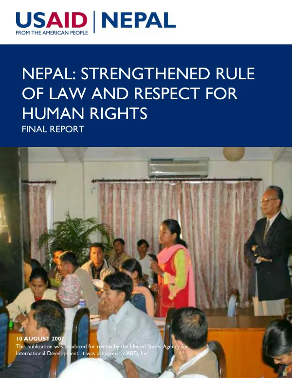 Nepal : strengthened rule of law and respect for human rights -- final report