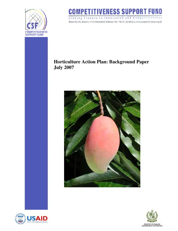 Horticulture action plan : background paper
