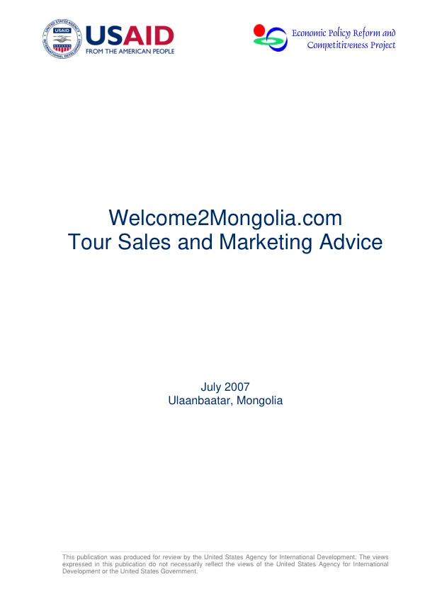 Welcome2Mongolia.com : tour sales and marketing advice