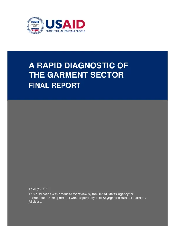 A rapid diagnostic of the garment sector : final report