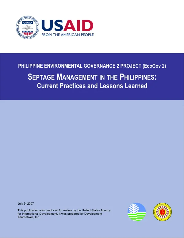 Septage management in the Philippines : current practices and lessons learned