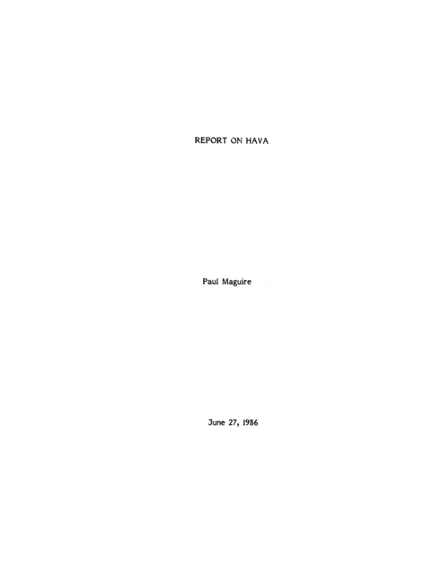 Report on HAVA