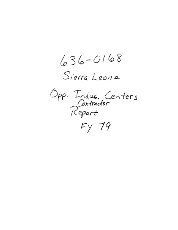 Report on joint evaluation of OIC Sierra Leone