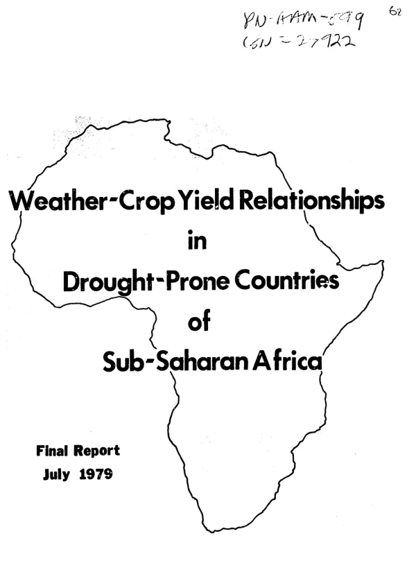 Weather - crop yield relationships in drought - prone countries of sub-Saharan Africa