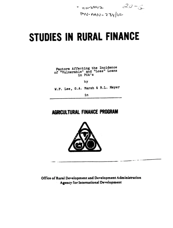 Factors affecting the incidence of vulnerable and loss loans in PCA"s