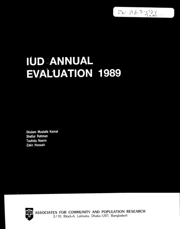 IUD annual evaluation 1989